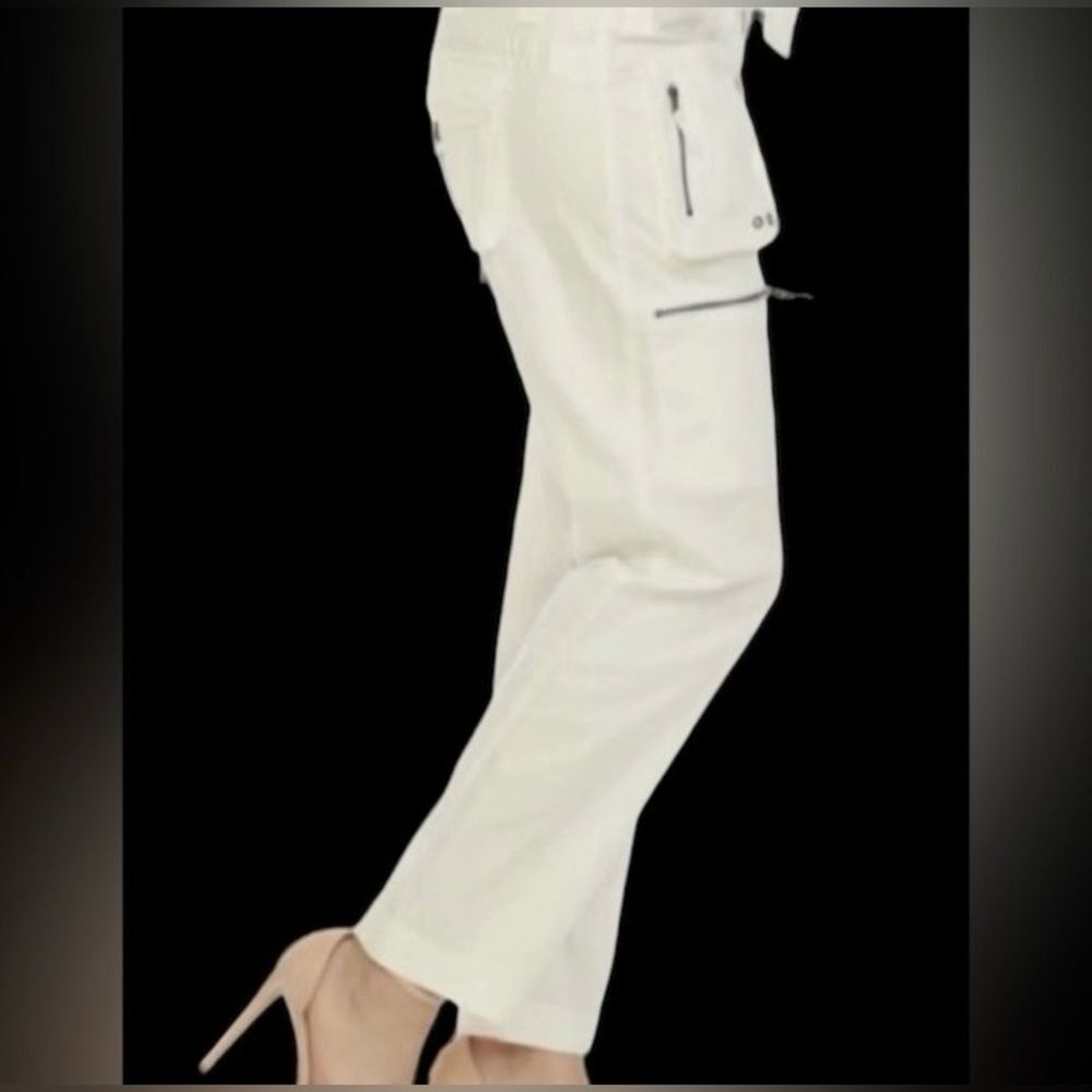 Johnny Was Pete & Greta Off White Cargo Pants Y2K Utility Pants NWOT size 6 - Picture 3 of 13